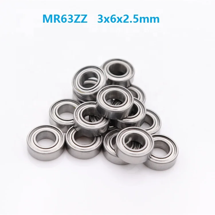 

50pcs/100pcs/500pcs MR63ZZ MR63 ZZ Z Miniature Deep Groove Ball Bearing 3x6x2.5mm double shielded MR63Z 3*6*2.5mm 673ZZ 673Z