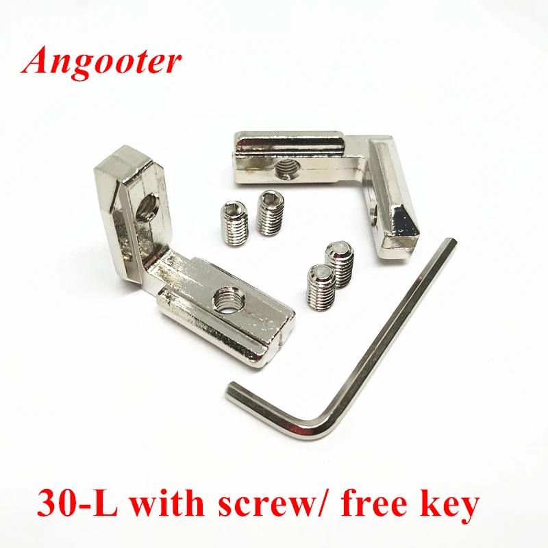 10pcs T Slot L Shape 90 Degree Corner connector bracket Inner Angel Joint Interior Brackets for 3030 Aluminum Profile with screw