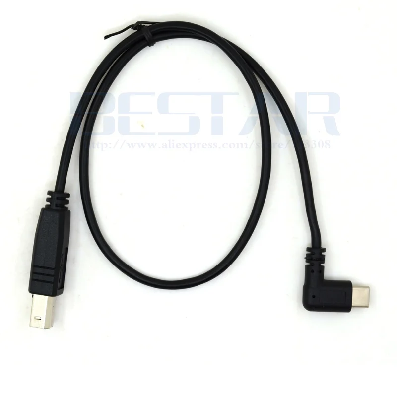 50cm Elbow angled USB-C USB 3.1 type-c Type C Male Connector to USB 2.0 B Type Male Data printer Cable 0.5m