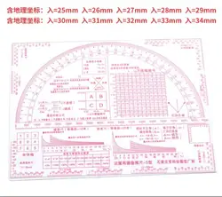 Multi-function map ruler topography work ruler military command rule map geographic coordinate measure