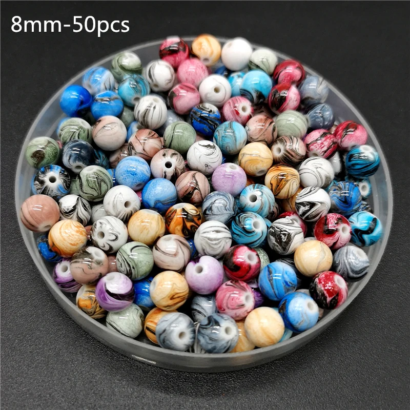 8mm-20mm Round Shape Beads Jewelry Making Acrylic  Multicolor Loose Bead  DIY Accessory #YKL36-42