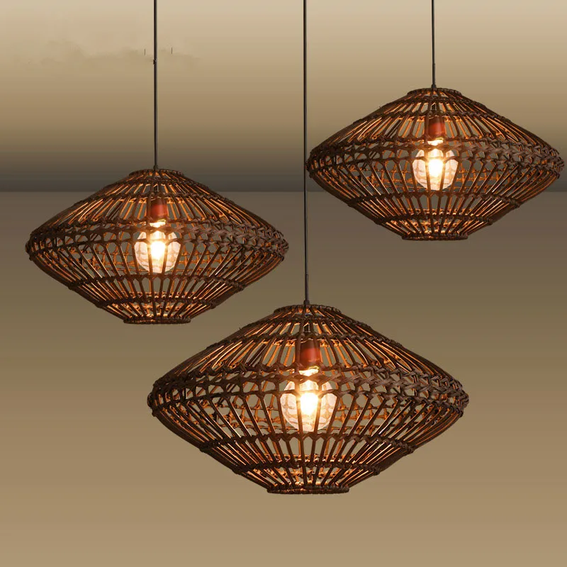 Rattan Pendant light wind field Southeast Asia retro Chinese restaurant channel creative personality pendant lamps  LO726