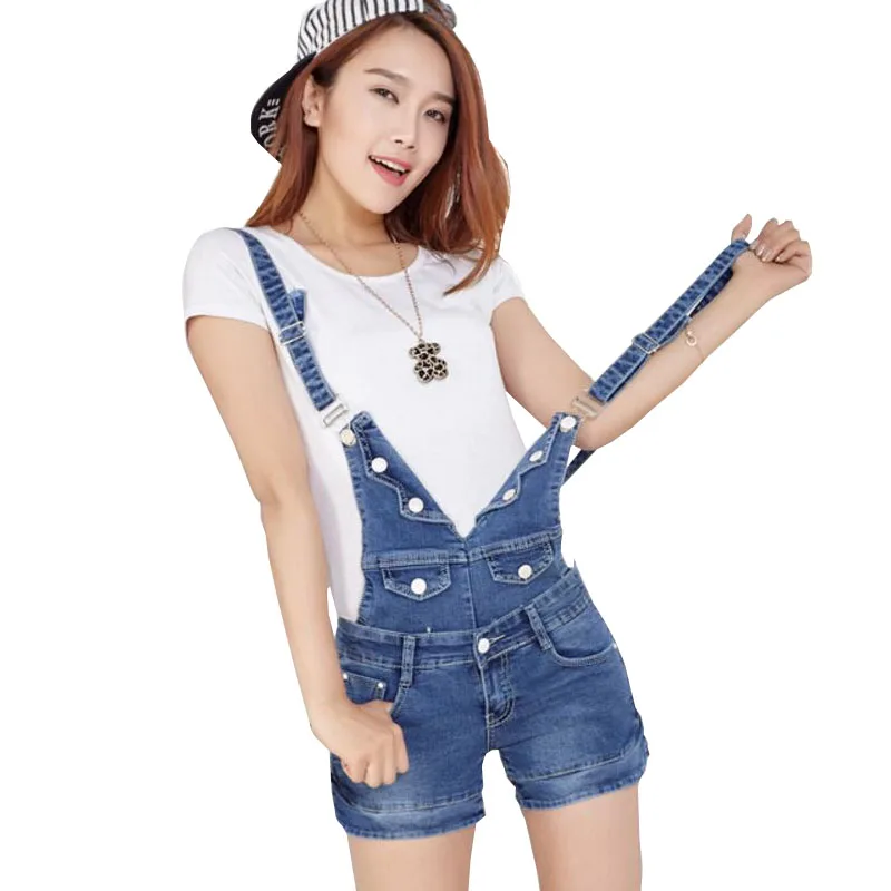 

Summer Short Denim Jumpsuit Women Casual Jeans Romper Playsuits Fashion Bandage Dungarees Overalls Shorts For Ladies p117