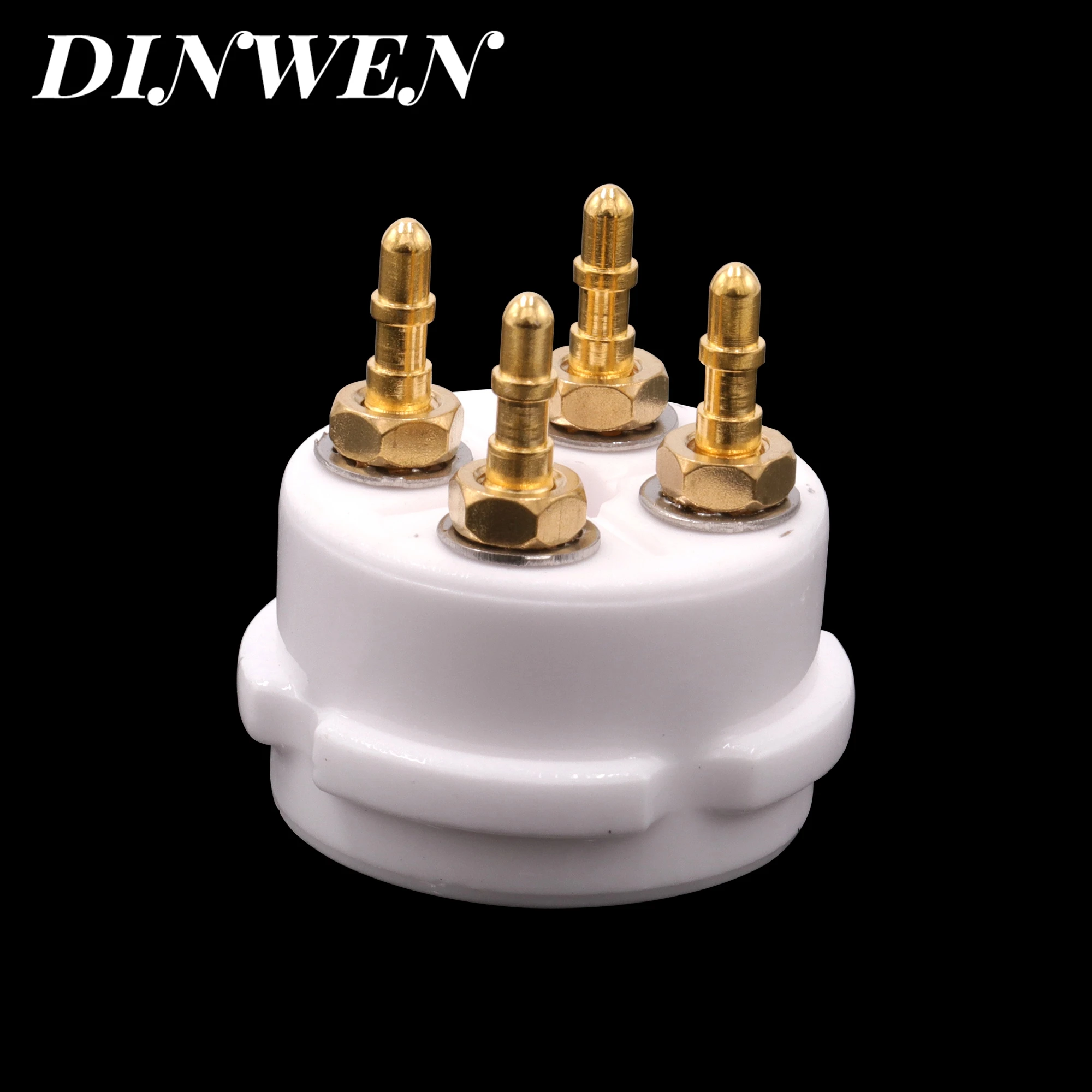 1PC 4PIN ROHR BUCHSE EIZZ High-End Keramik Vergoldet Kupfer VENTIL BASIS für 300B 2A3 811 5Z3 45 71A Vintage Audio Verstärker DIY – Detail 8