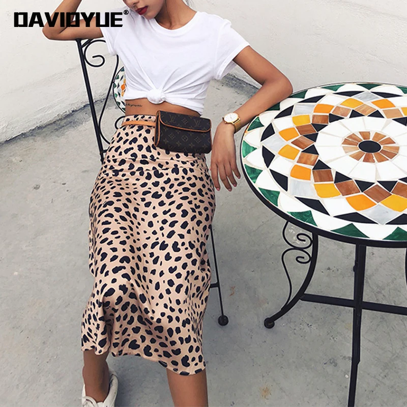 

Leopard print skirt women A-Line high waist skirt wild midi skirts womens things sexy long skirts Summer 2023