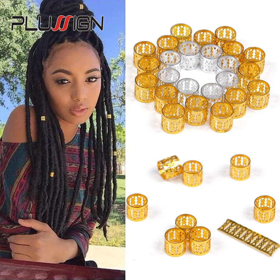 Best Dreadlock Tools Hair Briad Cuff Rings For Braids Dread Beads For Crochet Hair Dreadlock Jewelry 1000Pcs Silver Hair Beads