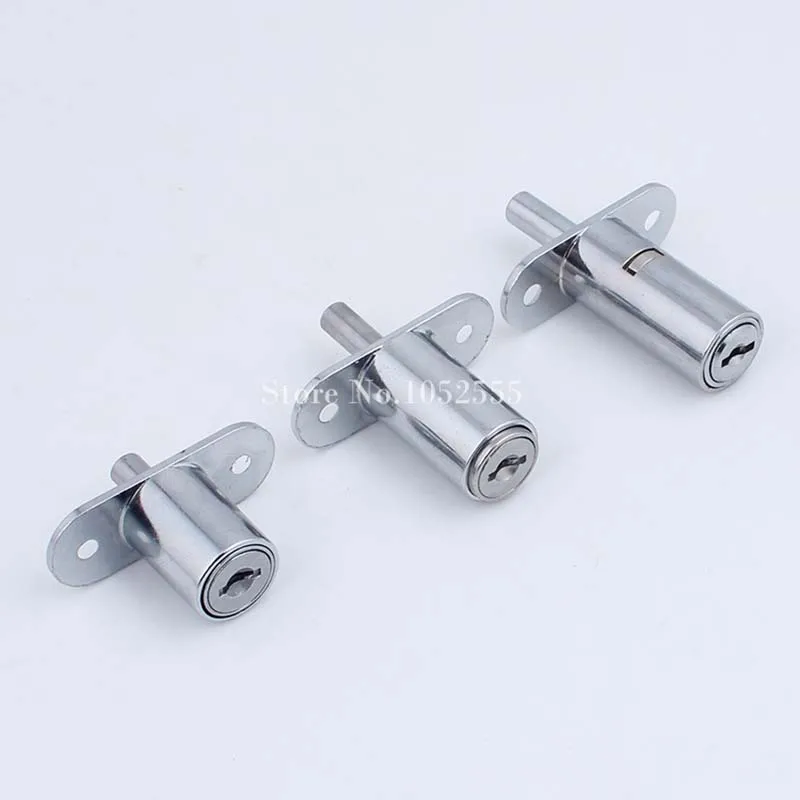 New 10PCS Zinc Alloy Sliding Door Locks Drawer Display Showcase Glass Cabinet Door Locks Plunger Push Locks Furniture Hardware