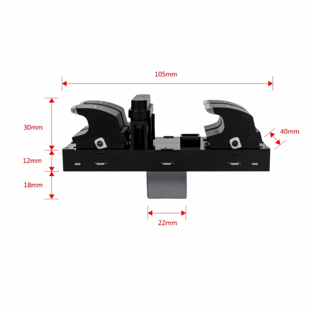 runmade Master Window Panel Switch With Chrome 5ND 959 857 1K4959857B For VW CC Passat Jetta Golf Tiguan Touran