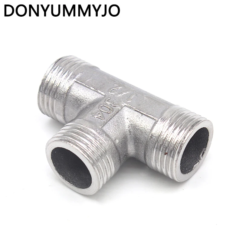 

Tee Type 3 Way 304 Stainless Steel Pipe Fitting Connector 1/2" to 1/2" to 1/2" BSP Male Thread for Water Fuel Gas Tube