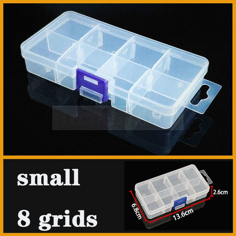 Plastic Box Practical Adjustable Compartment Jewelry Earring Bead storage case Screw Holder Case Display Organizer Container