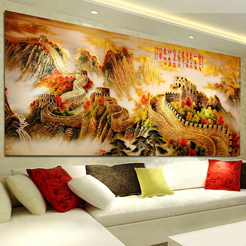 5D diy diamond painting The Great Wall full square rhinestone drill cross stitch scenery mosaic diamond embroidery landscape