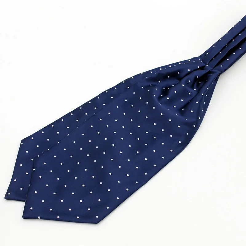 Corbata de poliéster con patrón de Cachemira para hombre, corbata de punto de moda para boda, esmoquin azul Ascot, 1 pieza