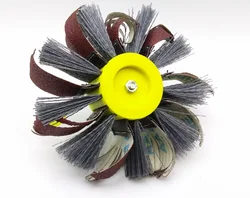 New Nylon Abrasive Grinding Wheel Nylon + Sandpaper Bristle Brush for Wood Primer sanding