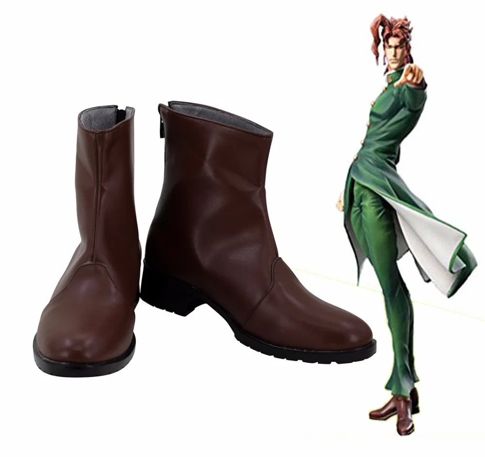 Stardust Crusaders Noriaki Kakyoin Shoes Cosplay JoJo's Bizarre Adventure Kakyoin Cosplay Boots Brown Shoes Custom Made Unisex