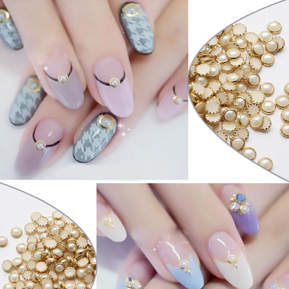 Perles demi-rondes en métal pour décoration des ongles, nombreuses couleurs, biscuits à faire soi-même, nail art, beauté, paillettes, 4mm, 5mm, 6mm,
