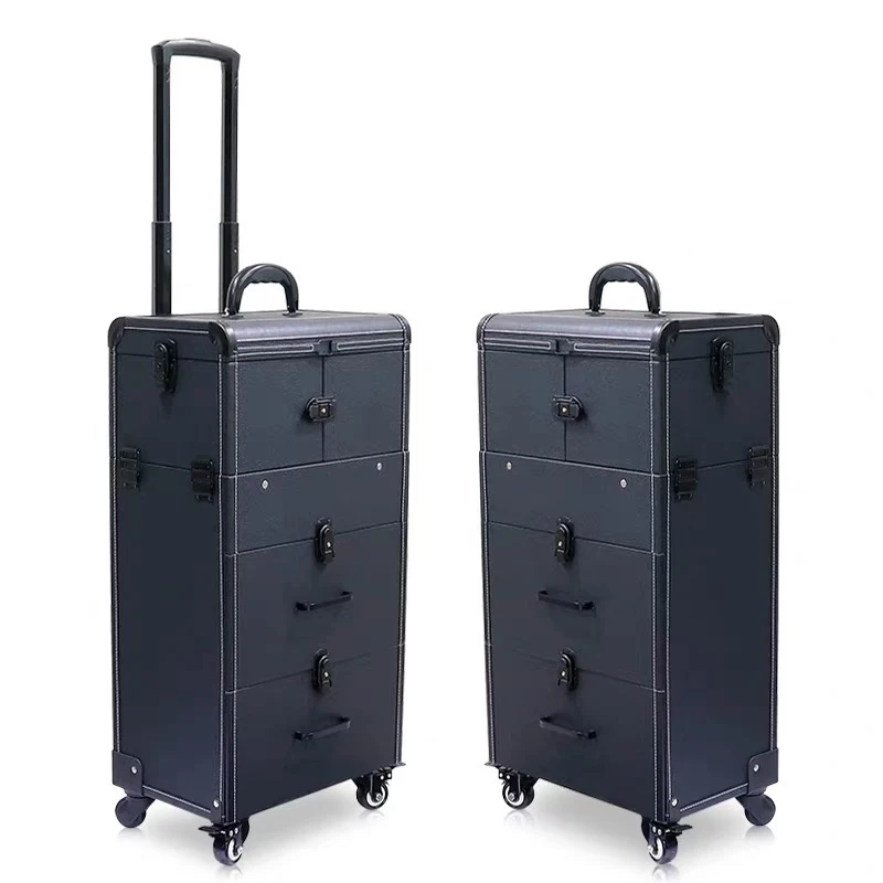 Women large capacity Trolley Cosmetic case Rolling Luggage bag,Nails Makeup Toolbox,Multi-layer Beauty Tattoo Trolley Suitcase