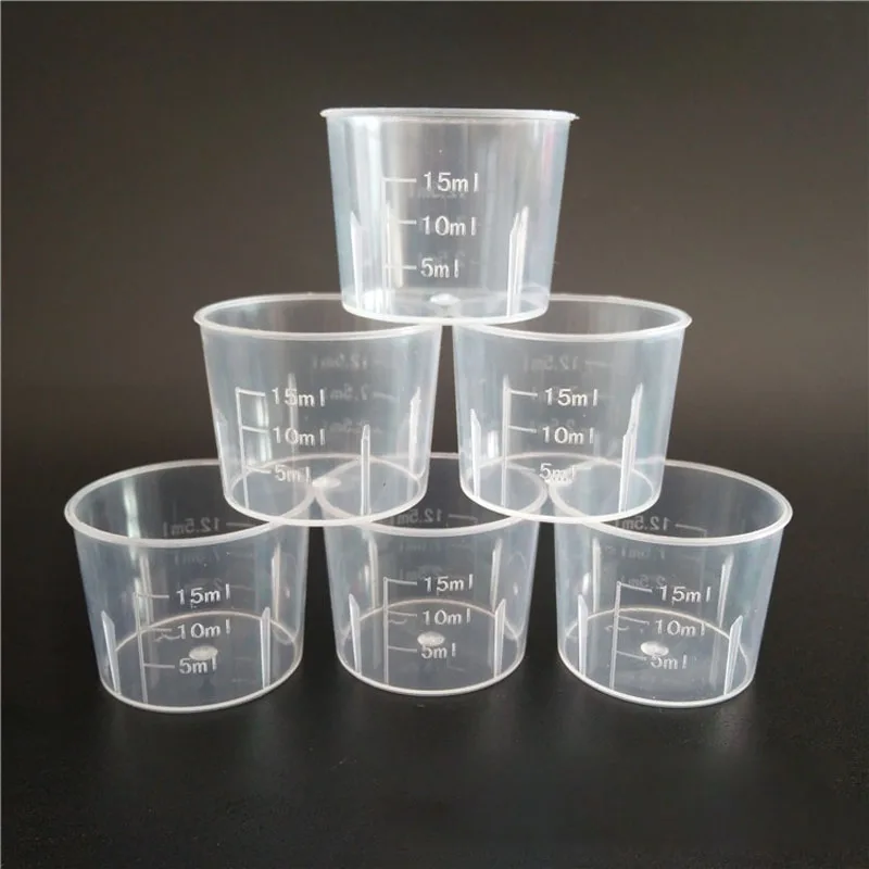 500pcs Measuring Cup 15ml Transparent Plastic Small Liquid Measuring Cup Kitchen Cooking Tool ZA6165