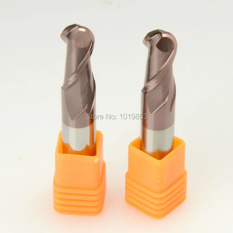 2pcs SLONS S300-R6x12x75L HRC55 tungsten solid carbide BALL NOSE end mills milling cutter for steel or copper