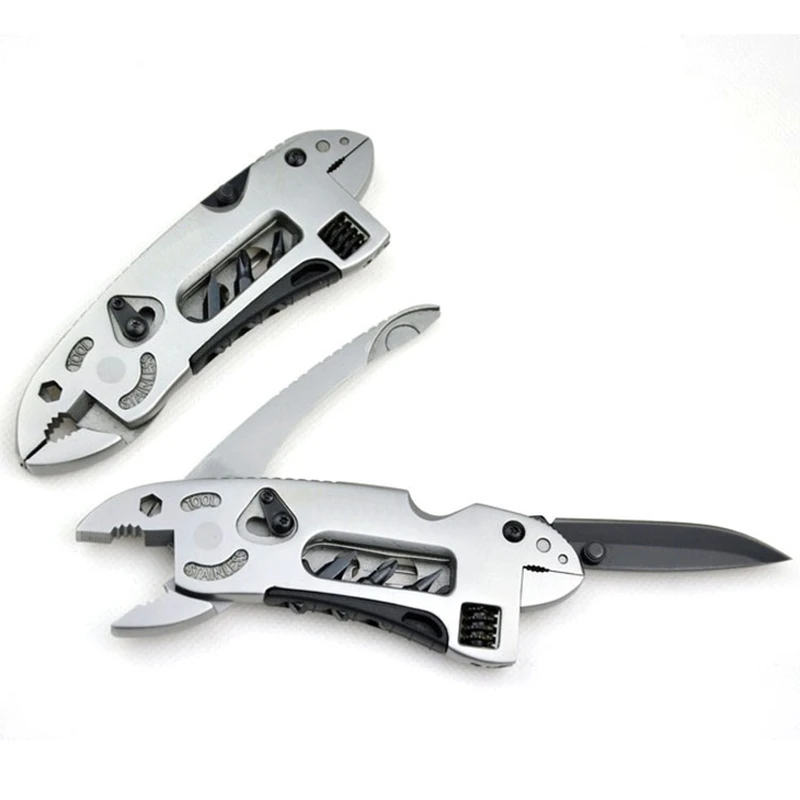 EDC Multi Tool Pliers Pocket Knife Screwdriver Kit Adjustable Repair Wrench Jaw Survival Camping Stainless Steel Spanner Tools