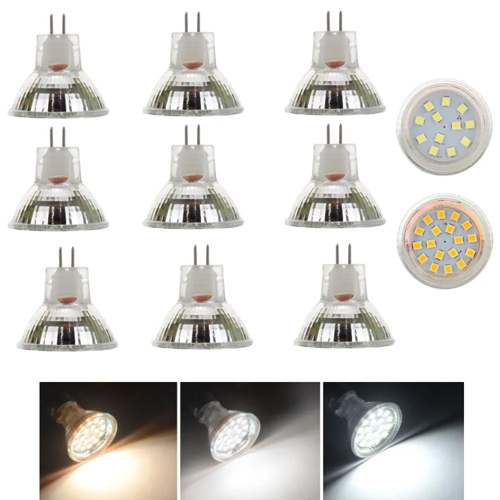 10 sztuk/partia Mr11 żarówka LED 35mm średnica 2W 3W 2835 SMD AC DC 12v 24V jasne Mini COB LED Mr11 Spotlight żarówka GU4 LED lampa