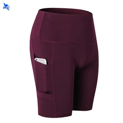 2020 Women Compression Quick Dry Sports Yoga Shorts With Pockets High Waist Elastic Leggings Running Jogging Gym Fitness Tights