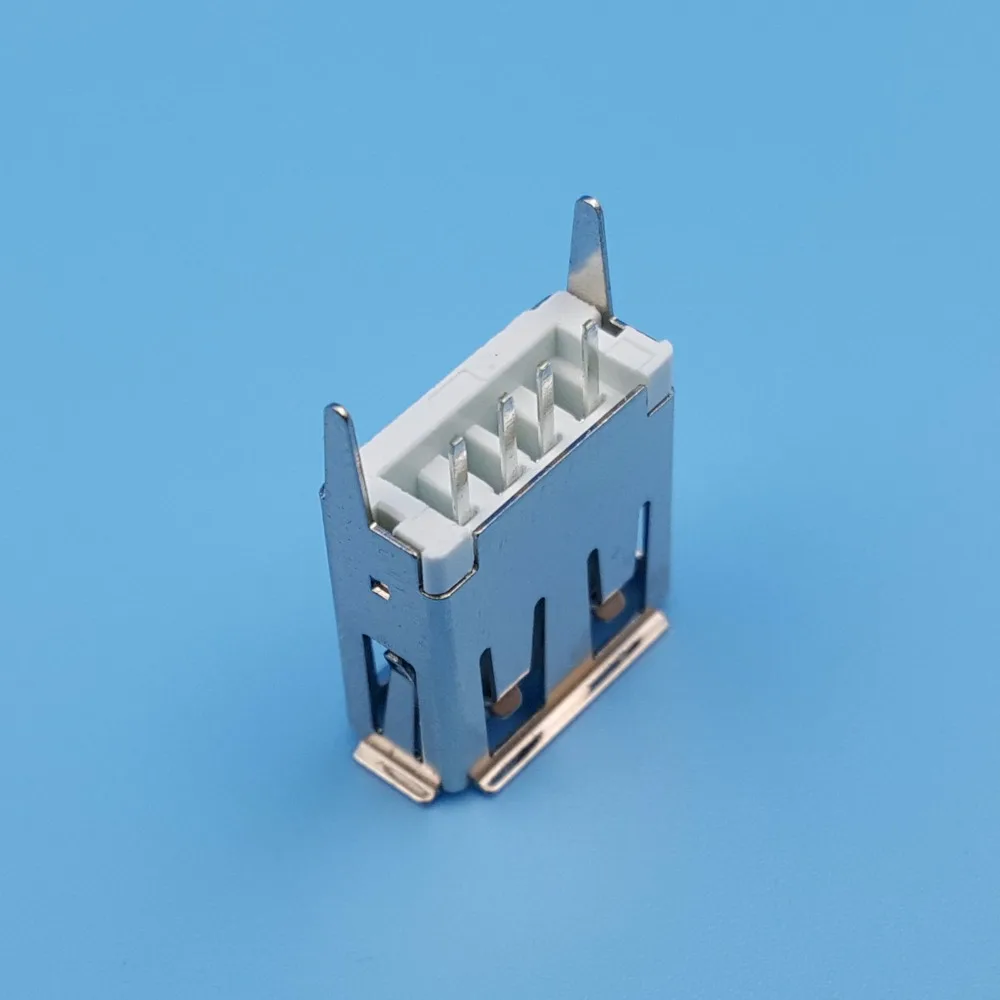 100Pcs Usb Type A 4Pin Rechte Vrouwelijke Socket 180 Graden Pcb Mount Soldeer Connector