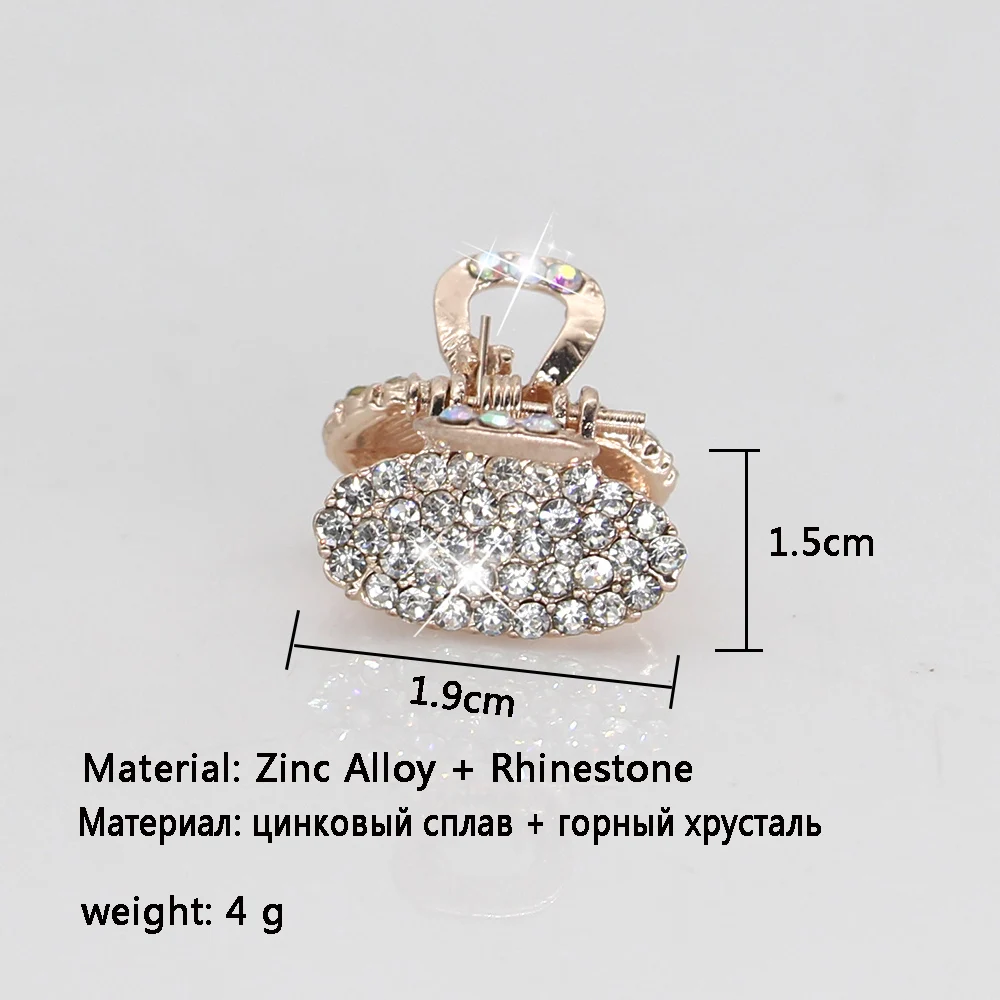 AINAMEISI New 7 Style Metal Crab Claw Clip For Women Girls Charm Barrette Full Rhinestone Wedding Hair Accessories Jewelry Gift