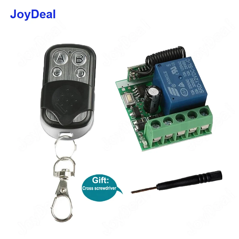 DC 12V 1CH 433Mhz Wireless Relay Remote Control Switch Receiver Transmitter Remote Controller for Garage Door Car Led Strip DIY