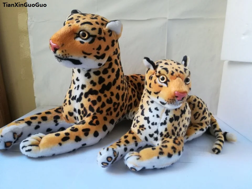 about 30cm and 45cm lying cartoon leopards plush toy doll birthday gift h2955