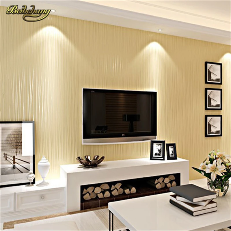beibehang Vertical Stripe Wallpaper Roll Modern Murals Non-woven Flock Printing Wall Paper Backdrop Living Room .papel de parede