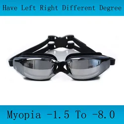 Adults Swimming goggles Myopia Men silicon Swimming glasses optical anti fog adjustable swim eyewear Professional water glasses