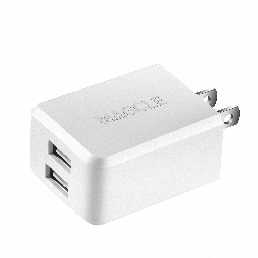 Magcle شاحن USB مزدوج 5V2.4A الجدار شاحن للهاتف المحمول المزدوج USB ميناء السفر الجدار شاحن هاتف ذكي USB مهايئ شاحن