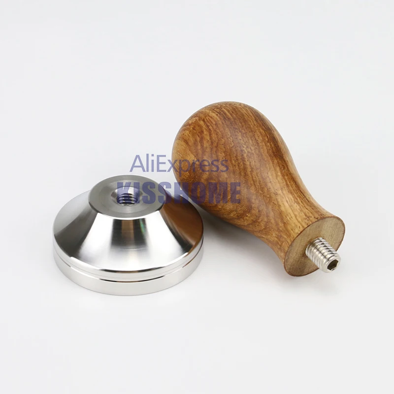 Coffee Tamper 41mm 49mm 51mm 53mm 57.5mm 58.35mm Wooden Handle Stainless Steel Delonghi Breville Barista Espresso Accessories