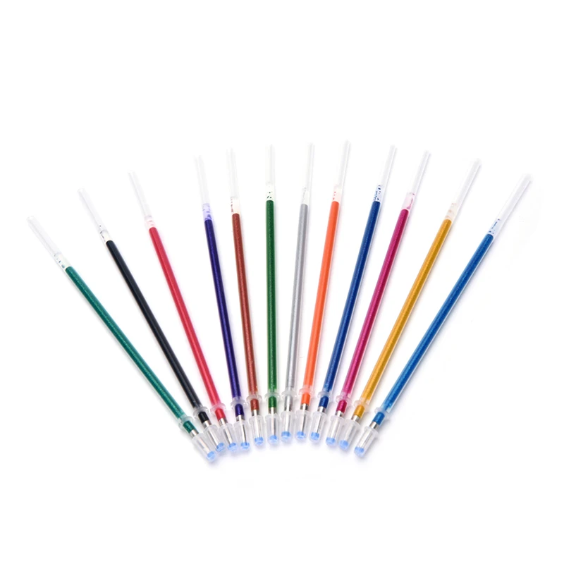 12/36/48 Pcs แฟลชเจลปากกาเติมเงินเติมเงินเต็มรูปแบบเด็กวาดสำนักงานเครื่องเขียน0.5มม.เติมเงิน