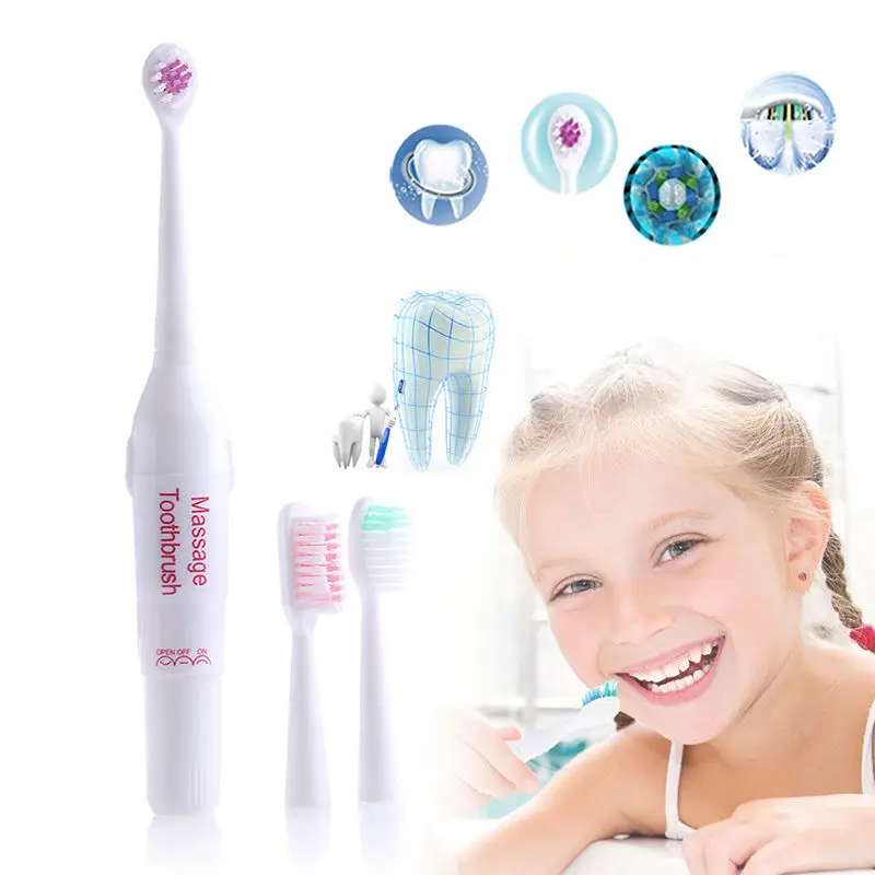 Pasa New Electric Vibrate Massage Massager Toothbrush with 3 Brush Heads Wholesale Free shipping  silicone toothbrush