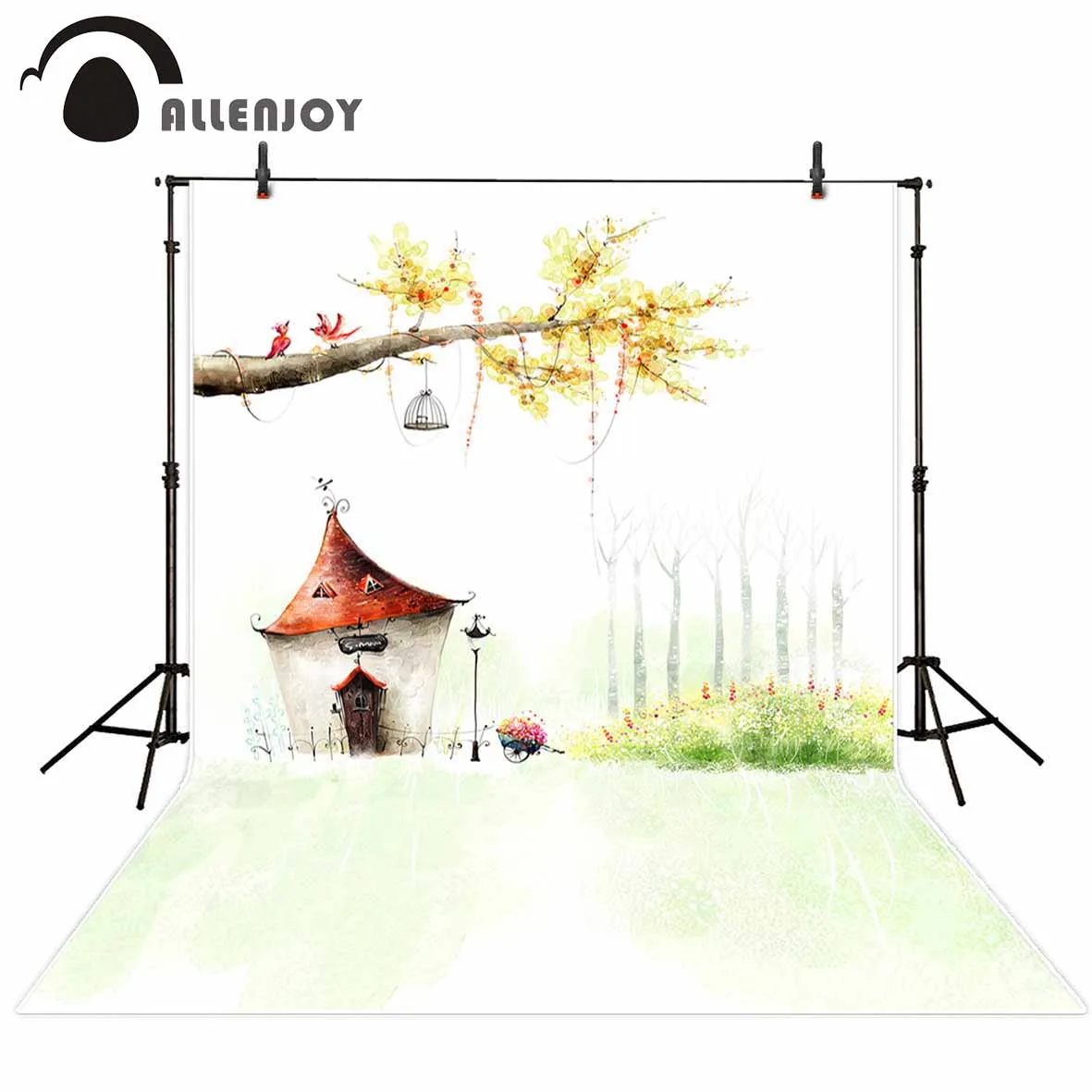 Allenjoy new arrivals photo backdrops Illustrator Cartoon Cute Little Man Oil Painting Nature backdrop photocall photo printed