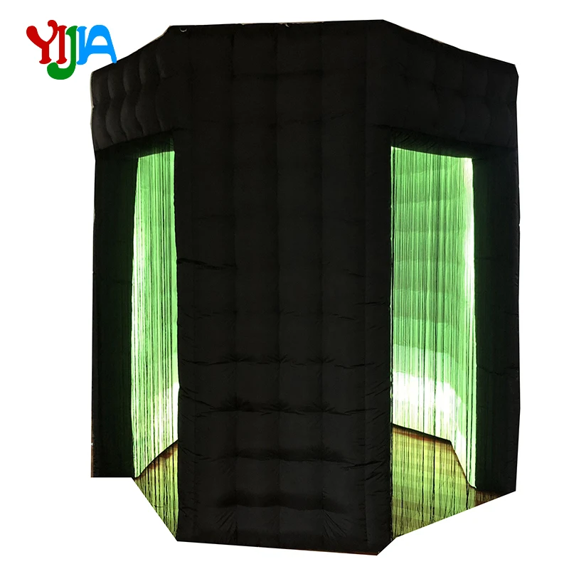 2.5m Two Entrances Nice Octagon Cabin Inflatable Photo Booth With LED lights and Inner Air blower Tent For Wedding, Party, Event