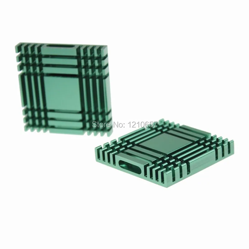 10 pieces lot 37x37x6mm Electronic Computer Aluminum Green Heat Sink