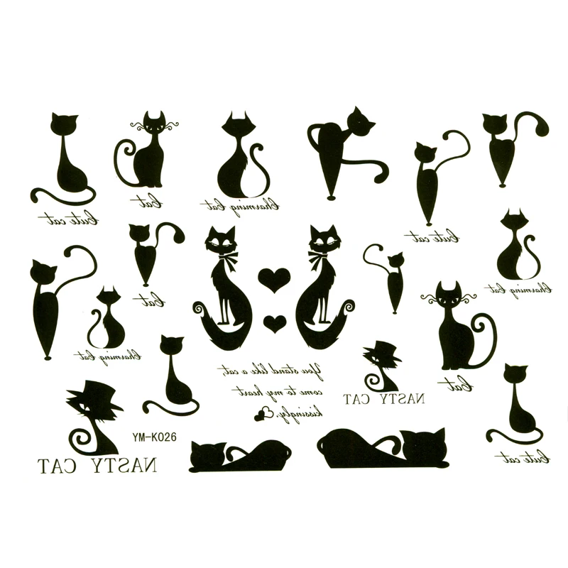 Little black cat temporary tattoo sticker taty tatoo xha tatuagem henna tattoo sticker tatto sexo  hello tattoo sleeves