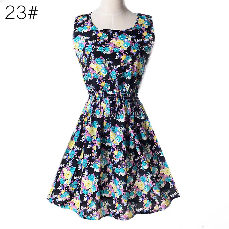 2022 Flower Women Summer Dress maxi Chiffon Sleeveless Print dresses vestido 25 colors 1138