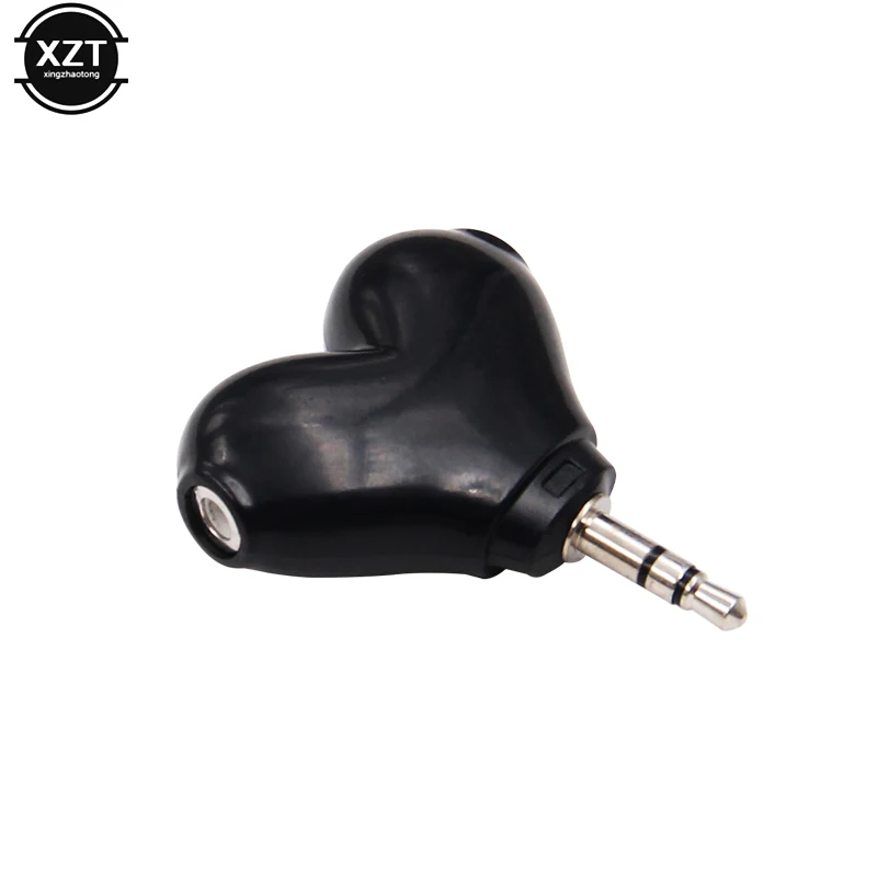 Headset Accessories 3.5mm Stereo Audio Heart Shape earphone Headphone Splitter Connector Adapter Cute For MP3 players