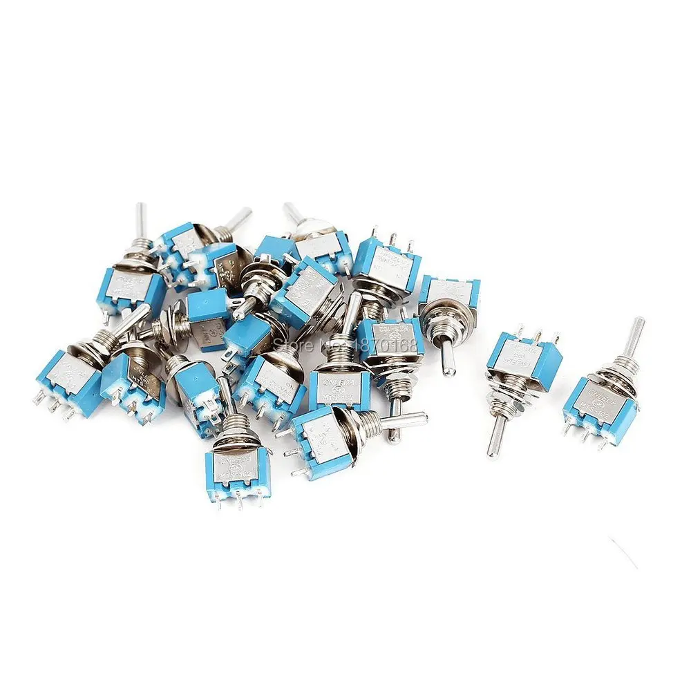 5 Pcs MTS-102 AC 3A / 250 V 6A / 125 V ON / OFF SPDT Mini 2 sticking position Toggle Switch