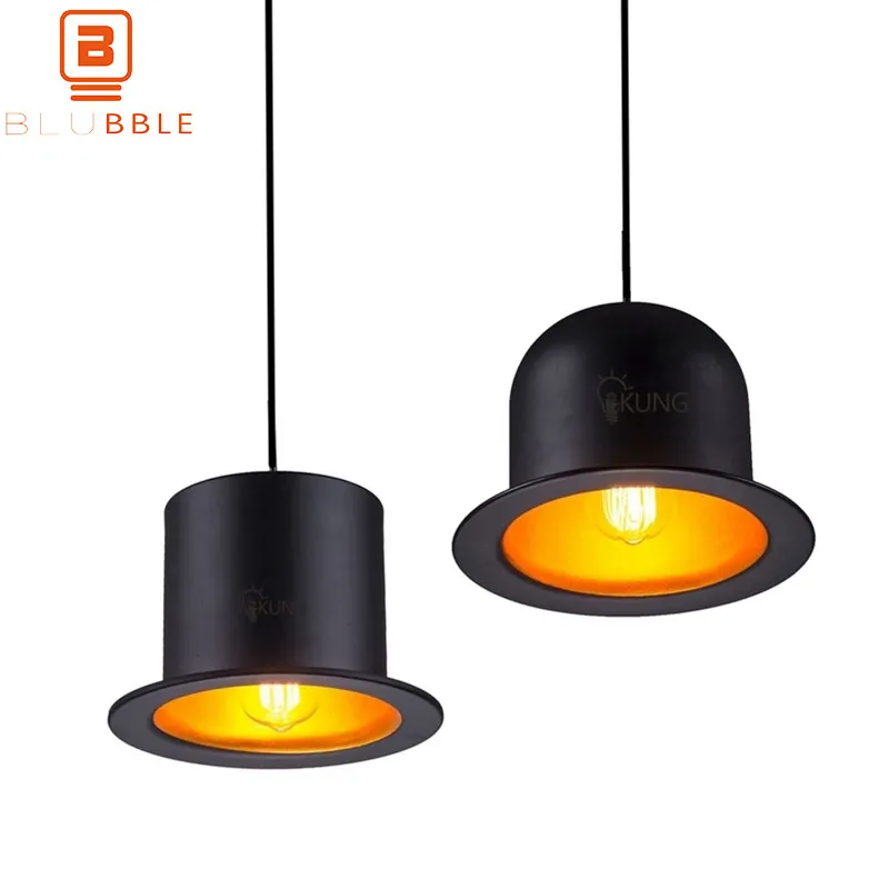 BLUBBLE  Vintage Gentleman Hats Pendant Lights Originality 110v 220v E27  Pendant Lamp Aluminum Max 60W LED Bulbs Hanglamp