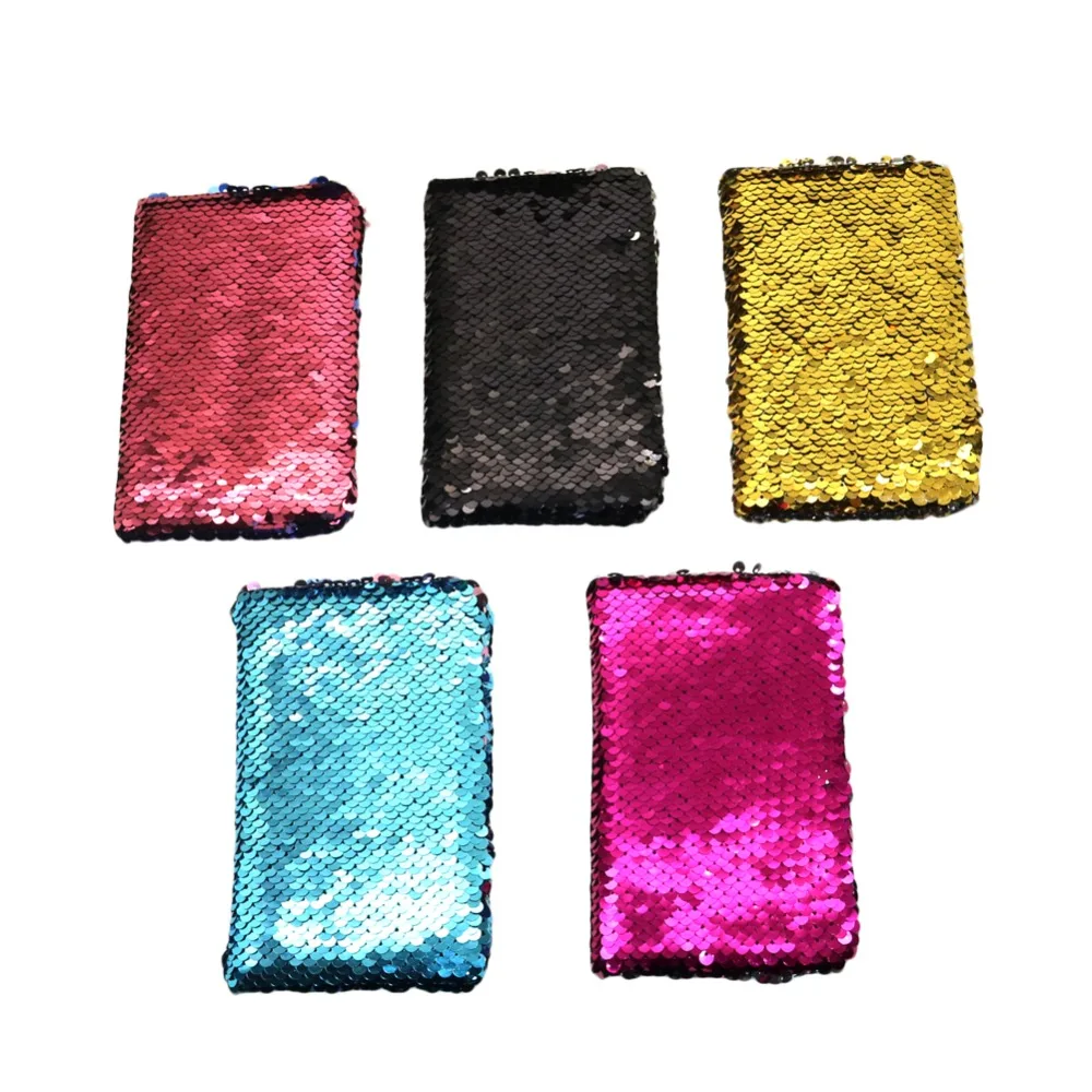 A6 Diary Notebook Mini Double Sided Sequin Blank page Graffiti Notebook Creative Stationery 10 Colors