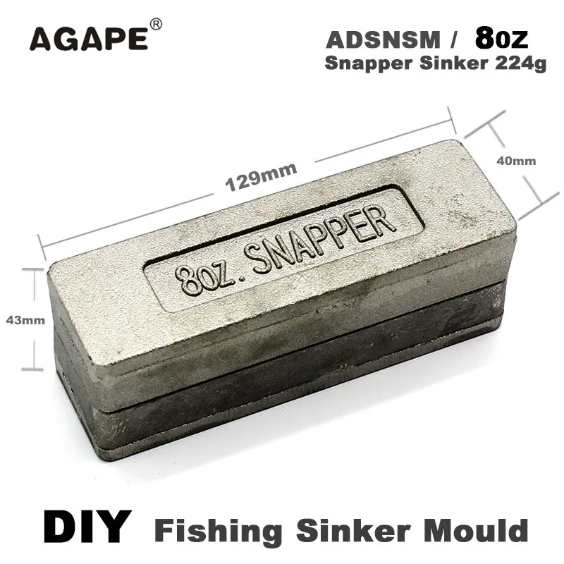 Agape DIY Fishing Snapper Sinker mold ADSNSM/8oz Snapper Sinker 224g 1 cavità