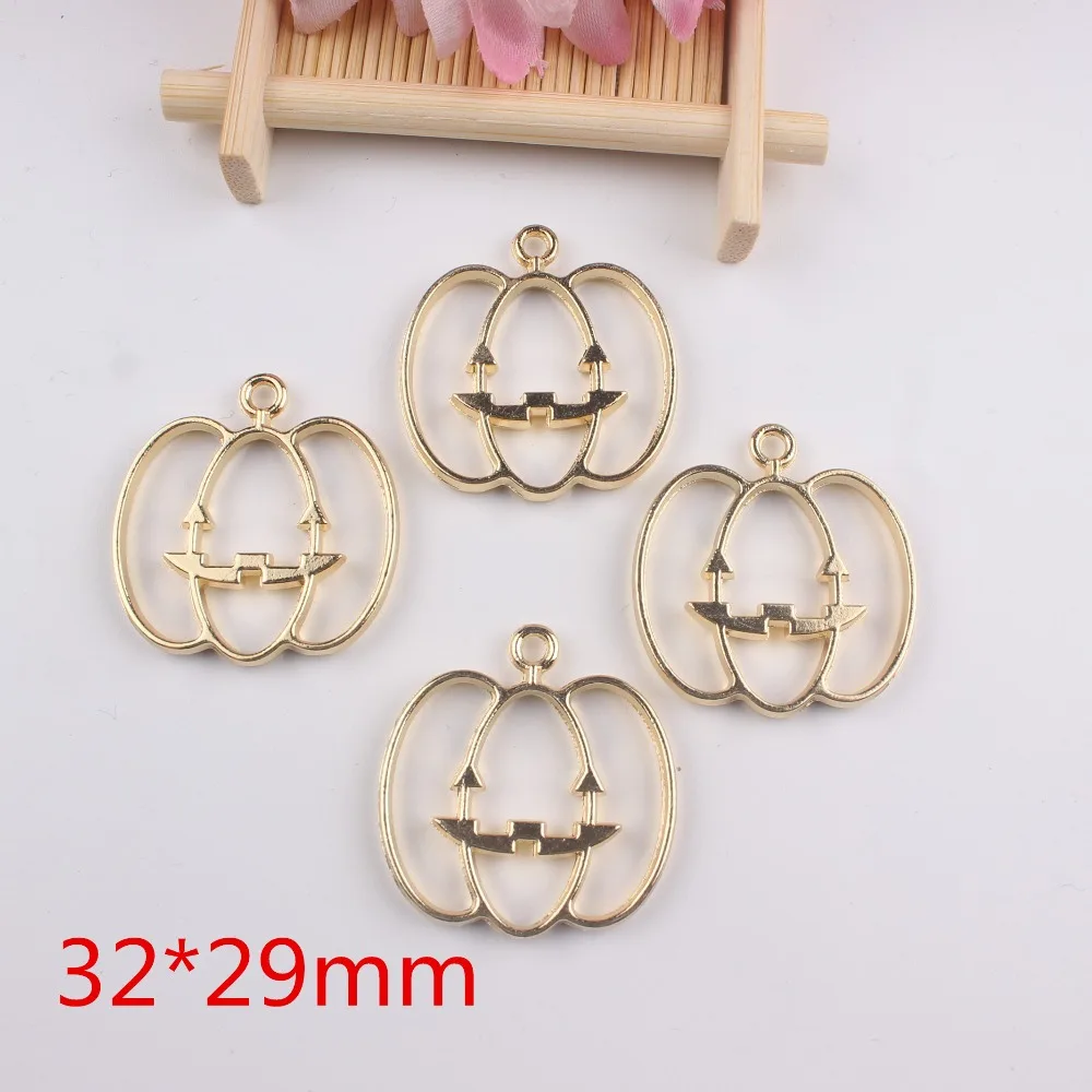 5pcs/lot  DIY metal frame hollow shape glue blank Halloween pumpkin shaped