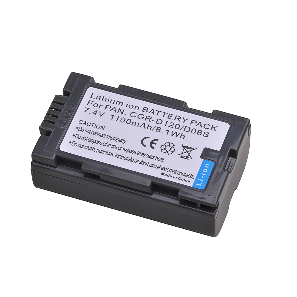 Tectra 1100mAh 1pcs CGR-D120 CGR-D08S CGR D120 CGRD120 Battery for Panasonic CGA-D54 PanasonicAG-DVC15 NVDA1B PV-DV402 Battery