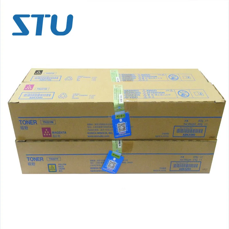 TN221CMYK A8K3130 A8K3230 A8K3330 A8K3430 1Set CMYK New Original Toner Cartridge for Konica Minolta bizhub C227 C287 BH C227