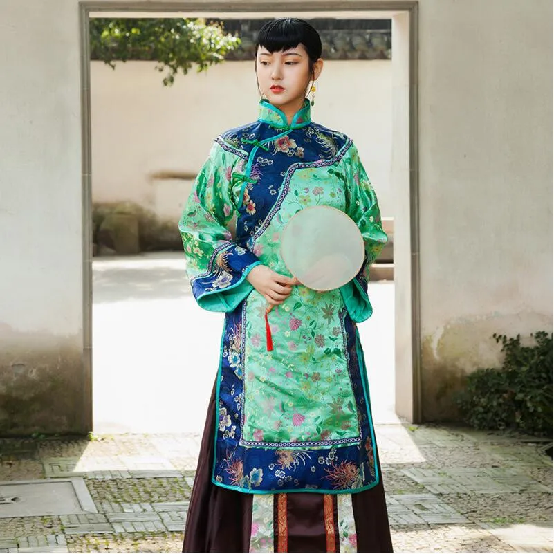 China Qing Dynasty Women's  Clothes Traditional Chinese Old-fashioned Dress Miss Lady Performing Dresses High End Hanfu Apparel