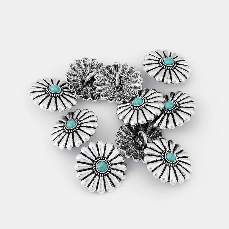 10pcs Sun Flower Slider Spacer For 5mm Round Leather Cord Bracelet Necklace Jewelry Making Findings Accessories